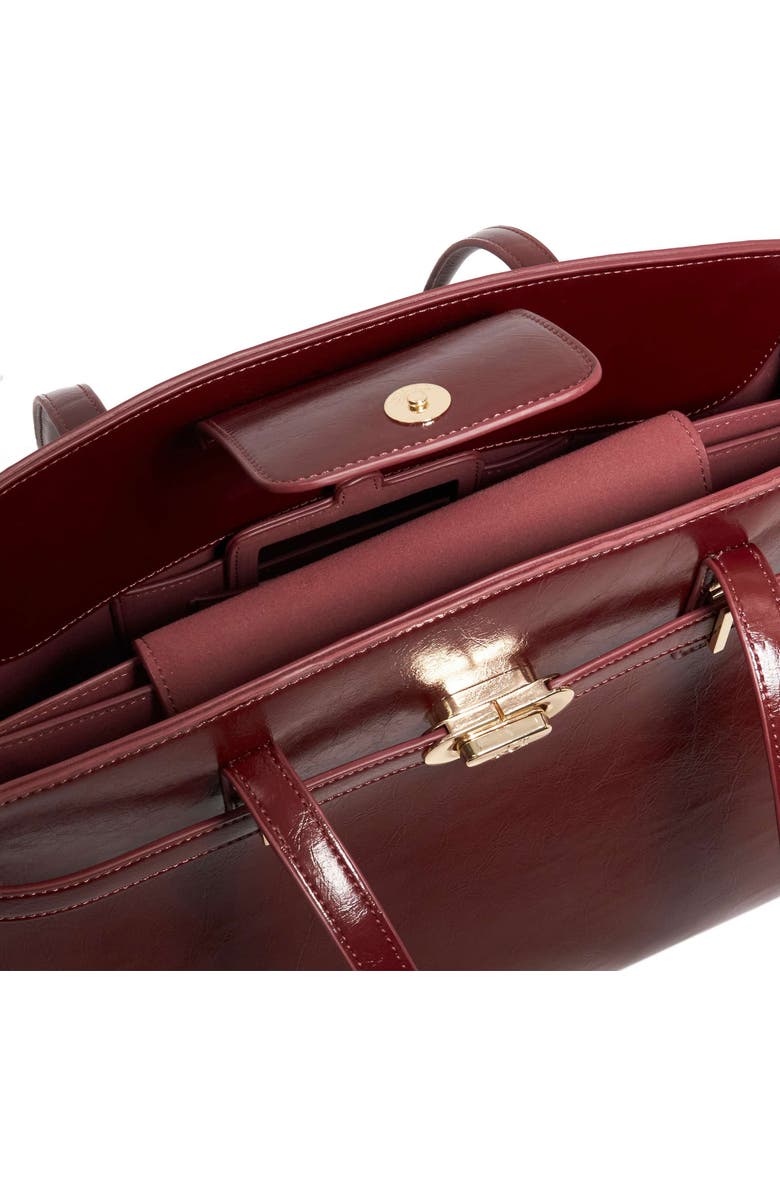 Dune London Define Tote, Alternate, color, Burgundy