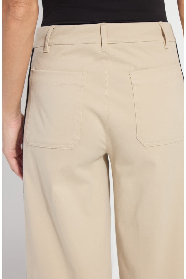 Miranda Pull-On High Waist Crop Wide Leg Twill Pants, Alternate, color, KHAKI