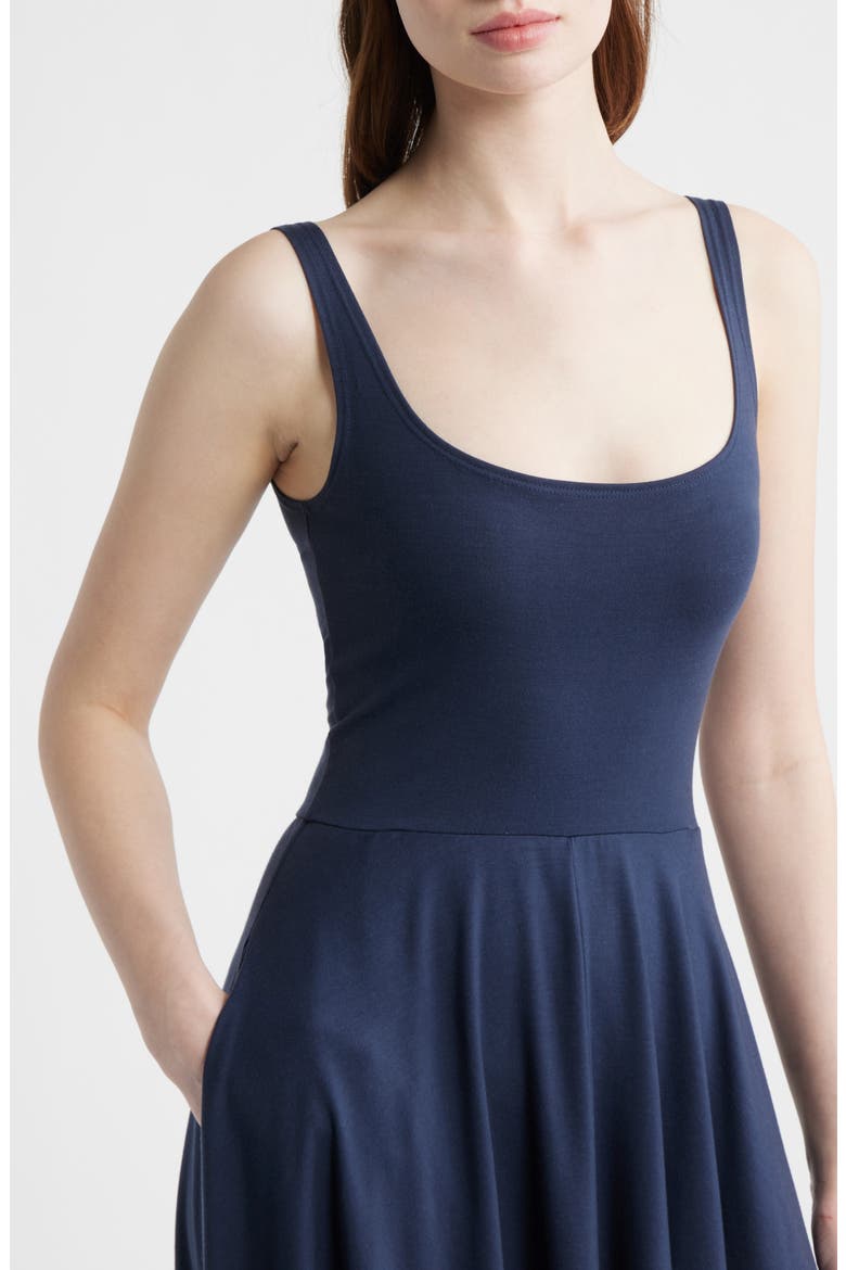 Rou Jersey Midi Dress, Alternate, color, MIDNIGHT