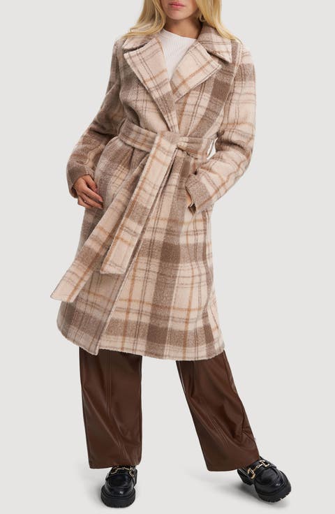Katja Vegan Wool Plaid Coat