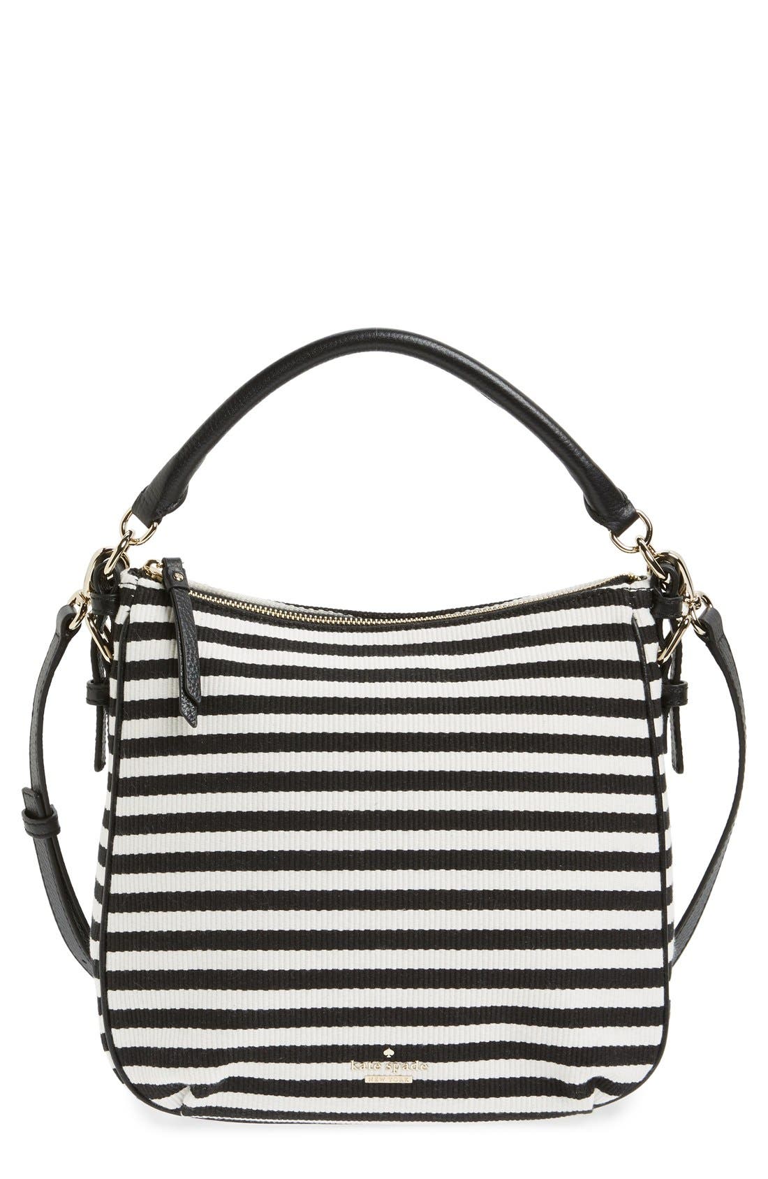 'cobble hill - small ella' crossbody bag, Main, color, BLACK/ CREAM