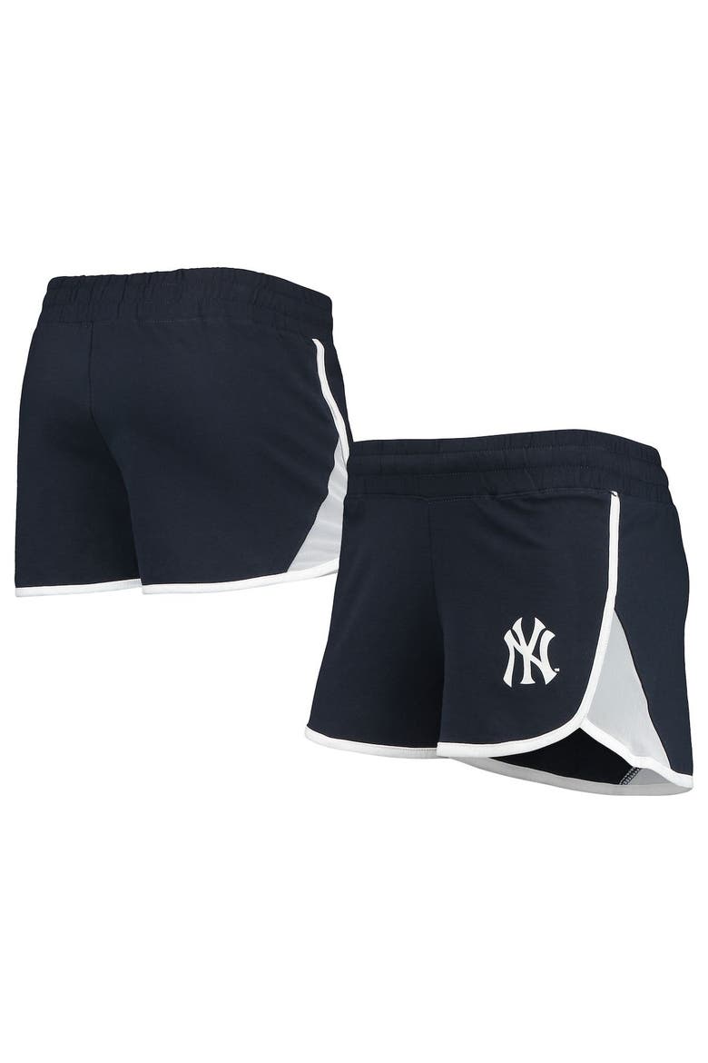 Women's New Era Navy New York Yankees Stretch French Terry Shorts, Main, color, Navy