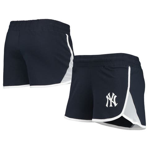Women's New Era Navy New York Yankees Stretch French Terry Shorts