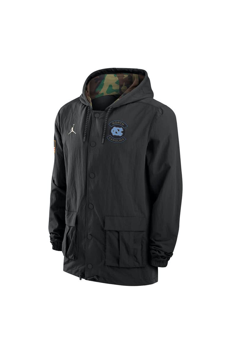 Jordan Brand Men's Jordan Brand Black North Carolina Tar Heels 2025 NCAA Military Appreciation Full-Snap Jacket, Alternate, color, Black