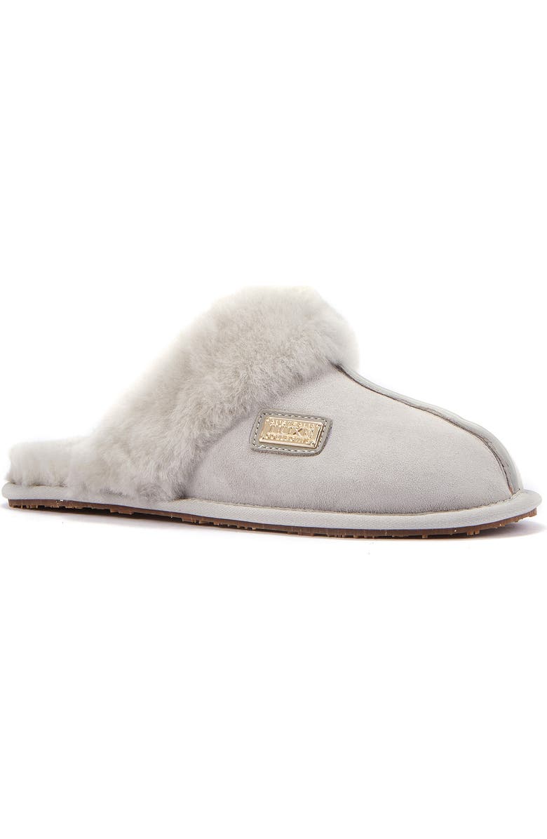 Australia Luxe Collective Genuine Shearling Mule Slipper, Main, color, Ice Gray