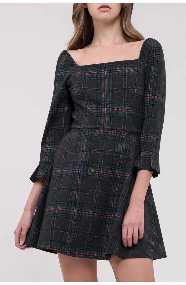 J.O.A. Plaid Fit & Flare Dress, Main, color, 
