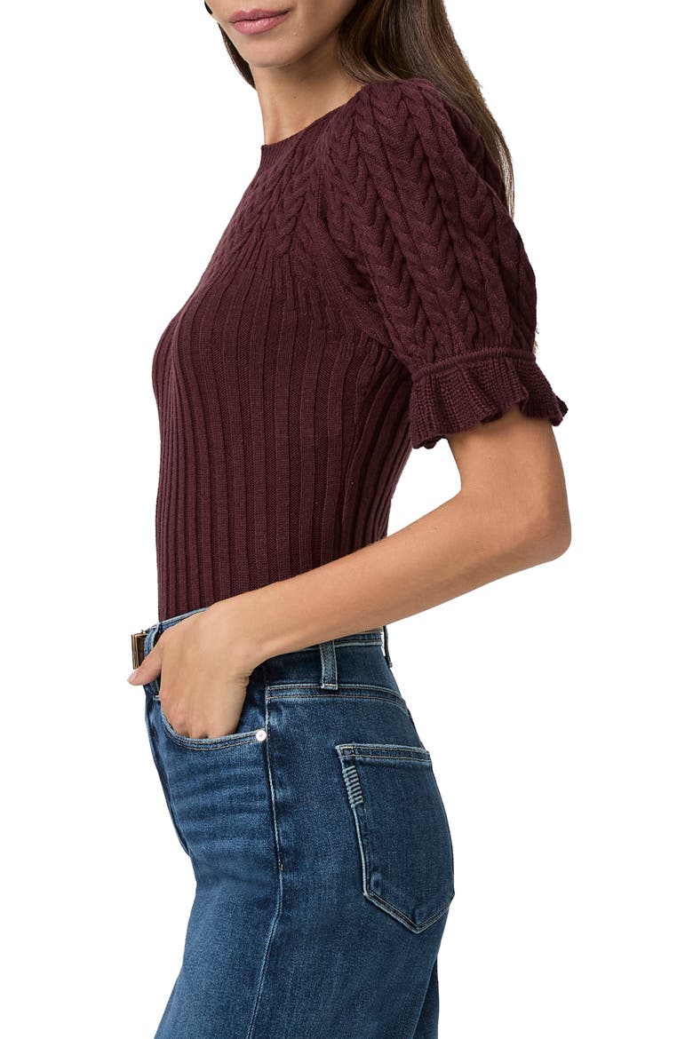Ansa Puff Sleeve Top, Alternate, color, OXBLOOD