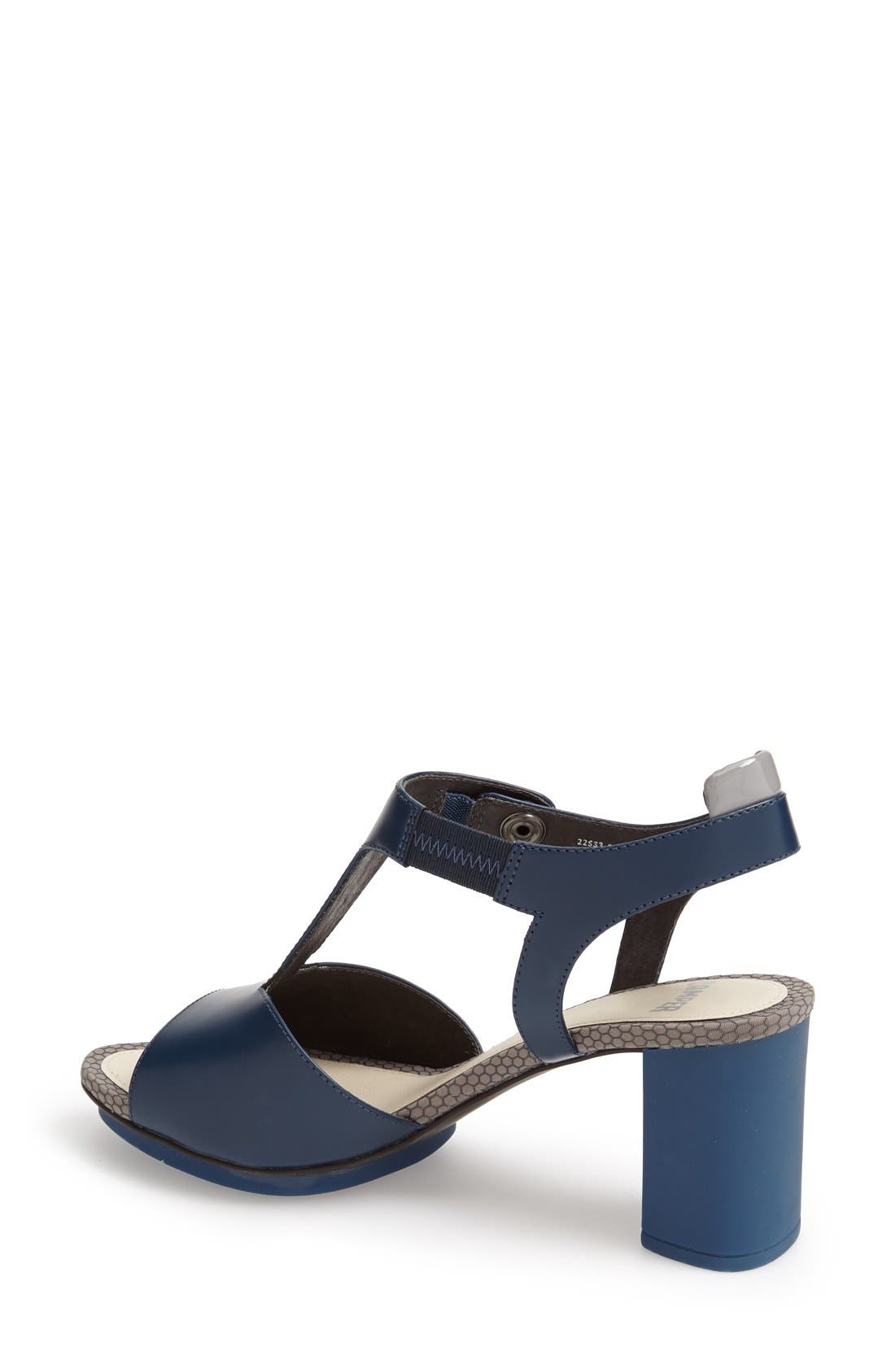 'Myriam' T-Strap Sandal, Alternate, color, DARK BLUE