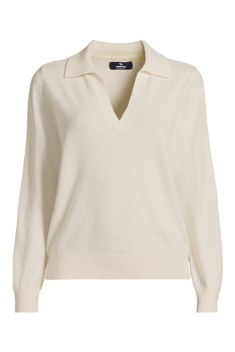 Cashmere Johnny Collar Sweater, Alternate, color, Fresh Ivory