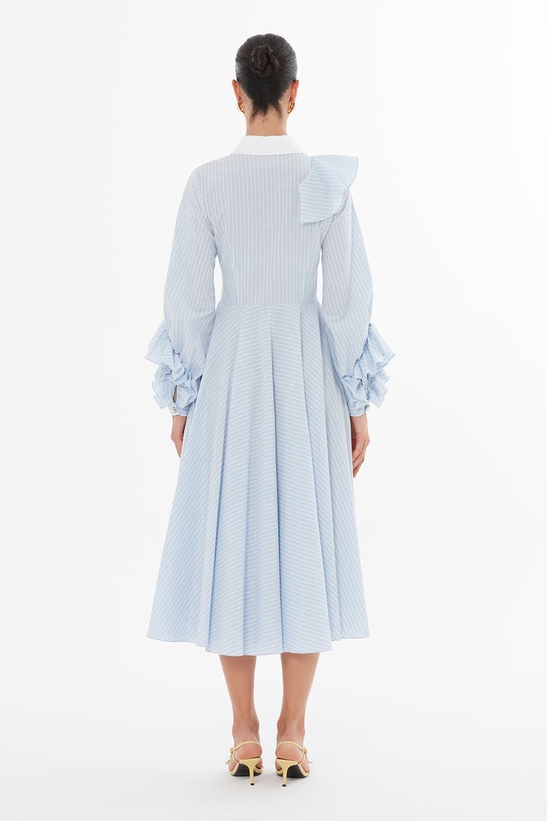 Ruffle Detail Midi Dress, Alternate, color, Baby Blue