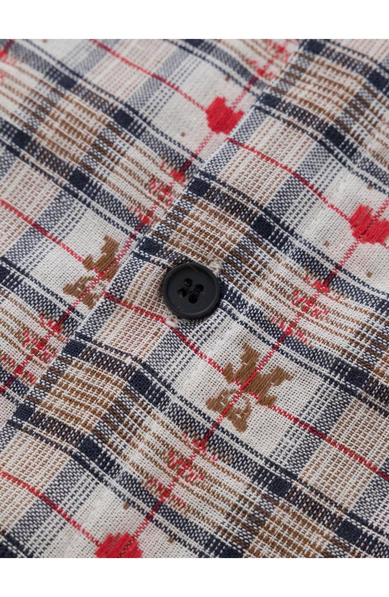 AELFRIC EDEN Crochet Heart Pocket Plaid Shirt, Alternate, color, Red