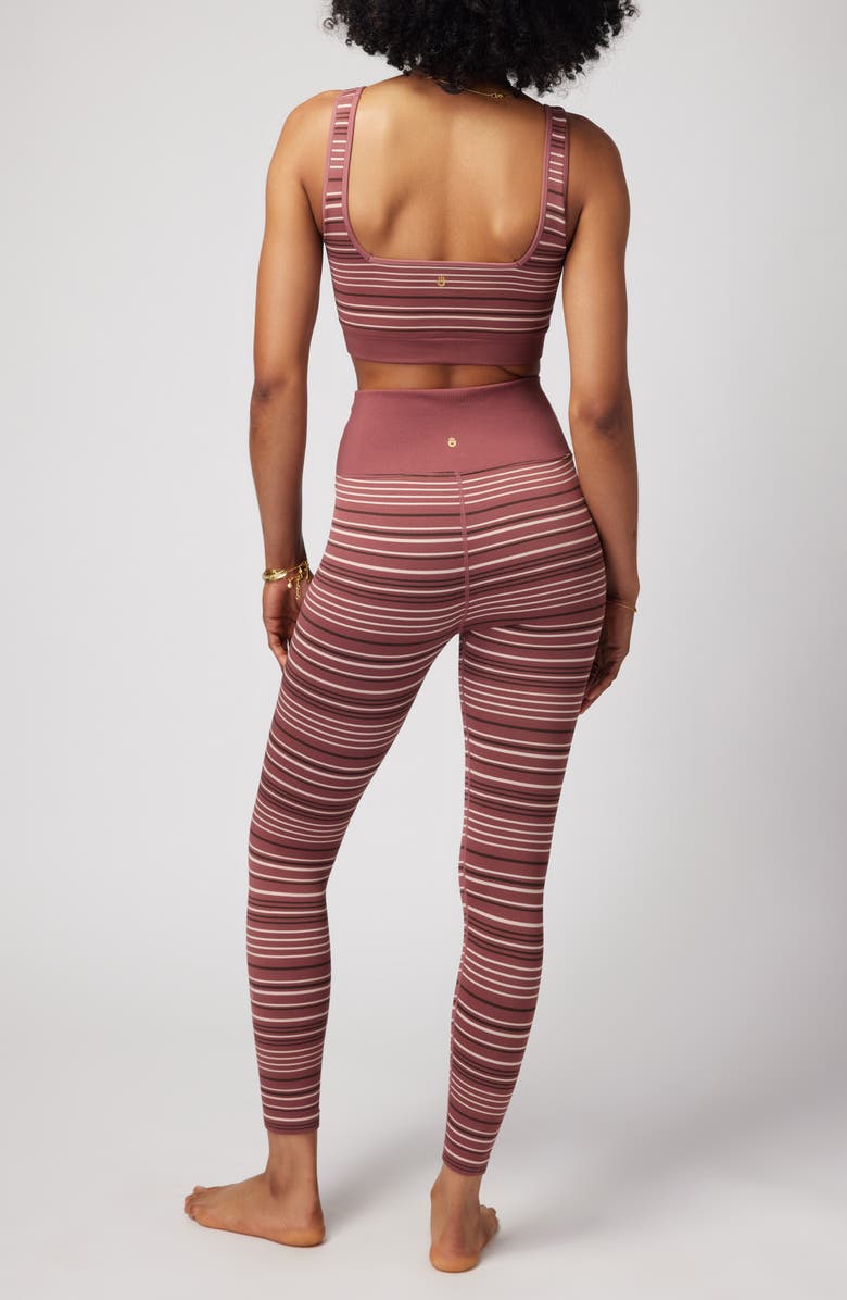 Spiritual Gangster Lena Stripe Seamless Rib Sports Bra, Alternate, color,