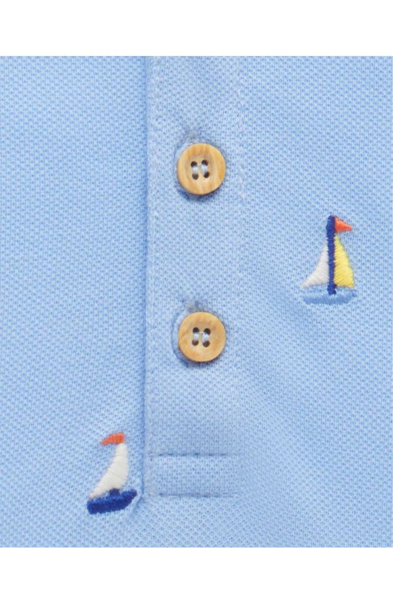 Purebaby Yacht Polo Shirt & Pant Set, Alternate, color, Yacht Broderie