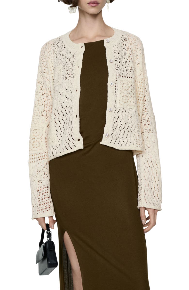 MANGO Open Stitch Cardigan, Main, color,