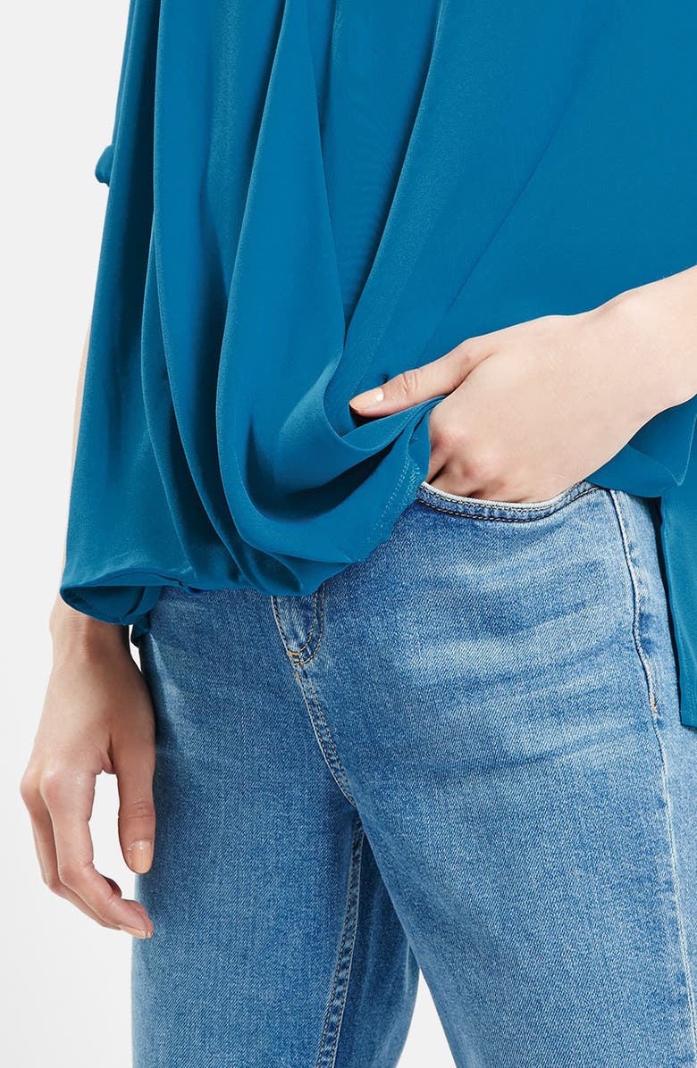 Topshop Drape Front Blouse, Alternate, color, 