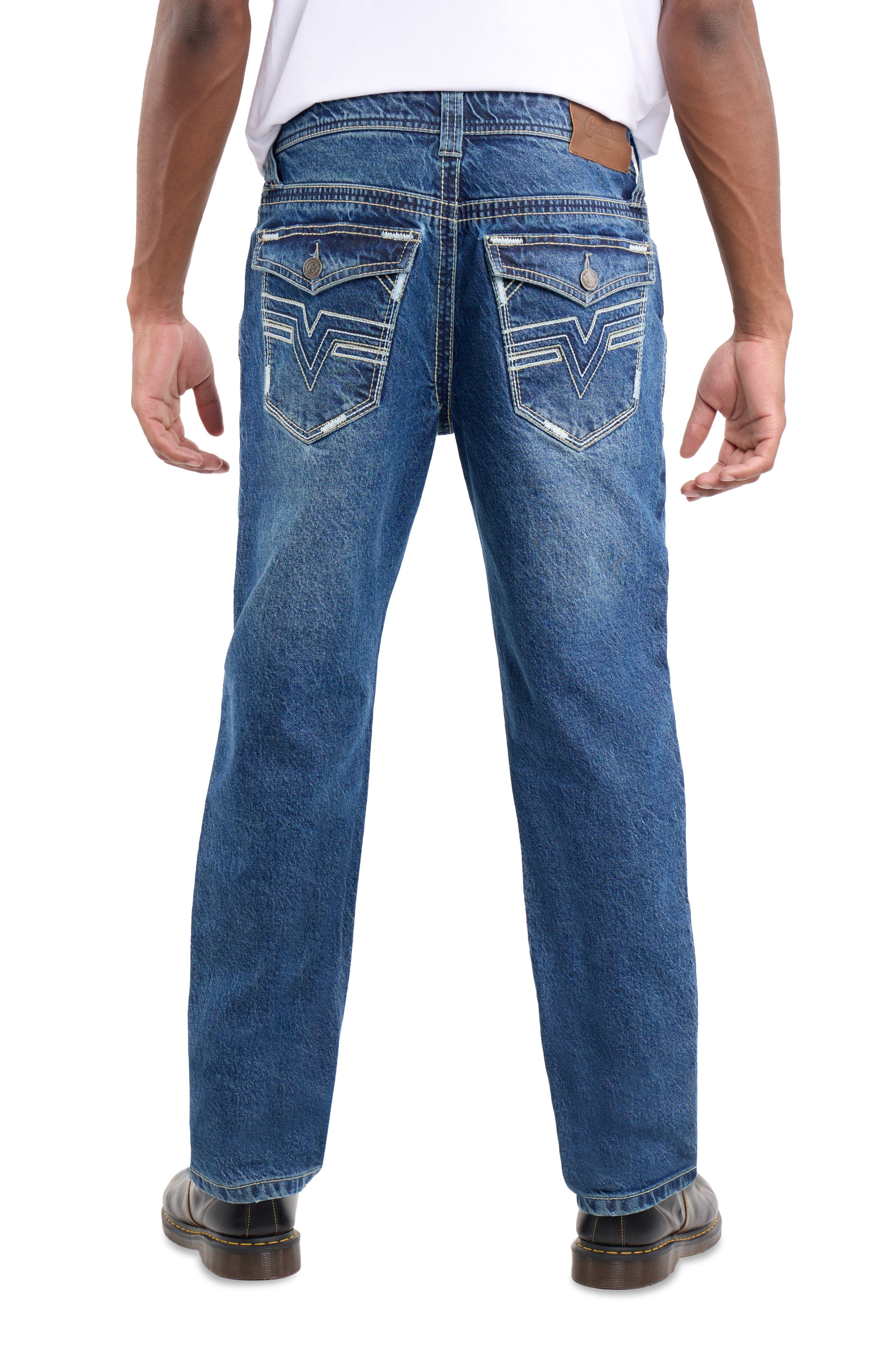 Saddle Stitch Straight Leg Jeans - image 4
