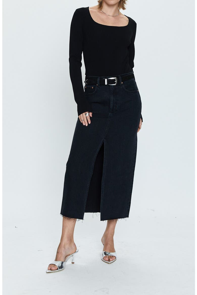 Alice Denim Midi Skirt, Alternate, color, UNDERGROUND