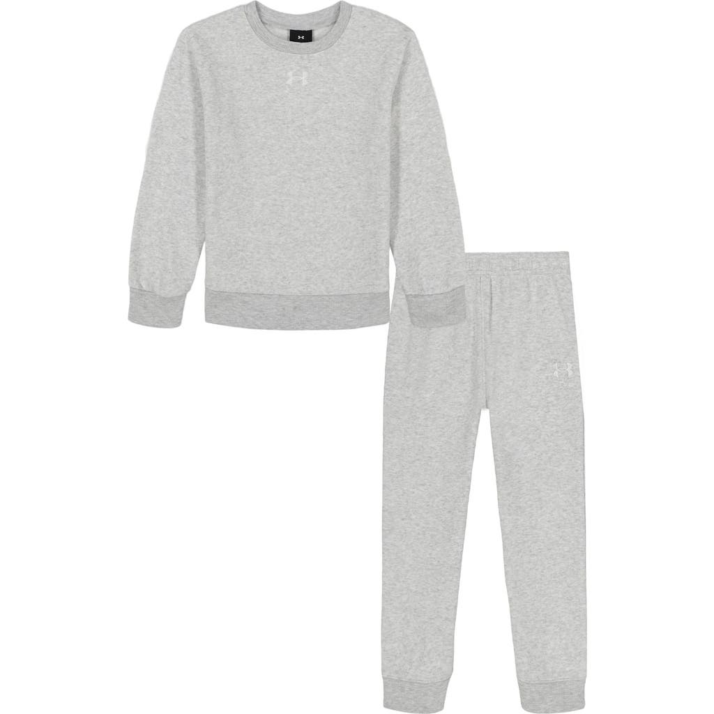 Under Armour Kids' Rival Crewneck & Joggers Set In Gray