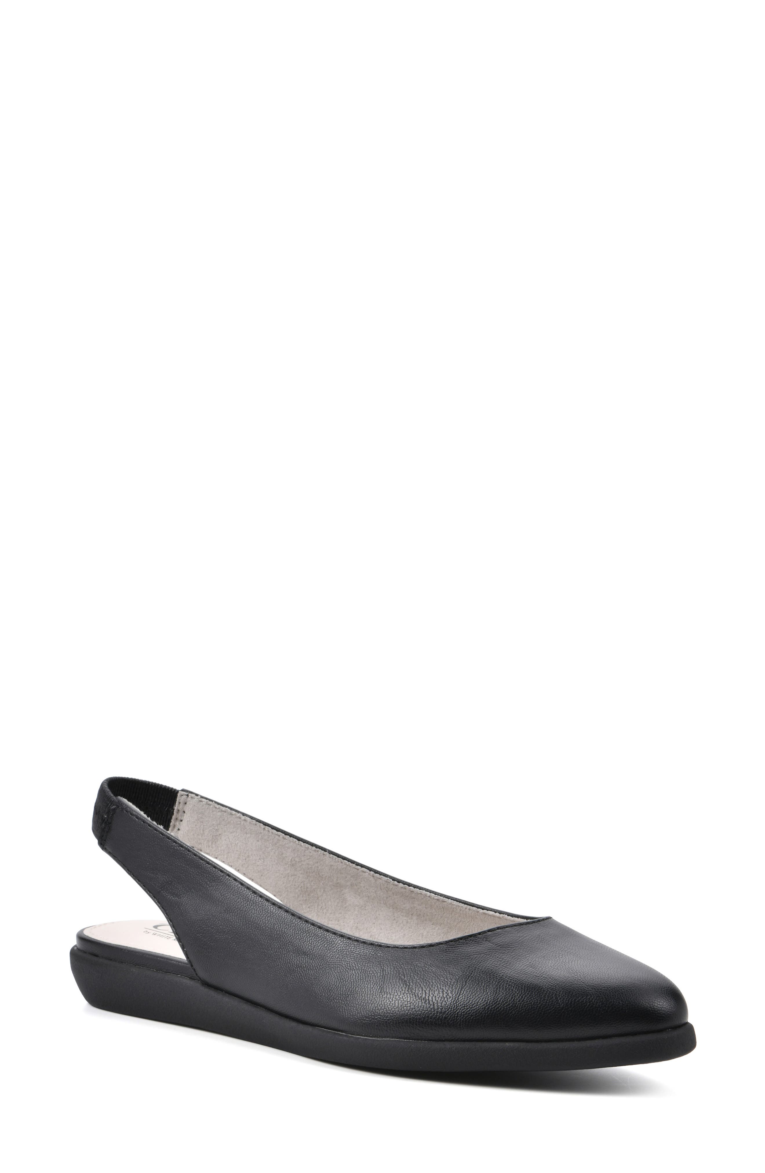 CLIFFS BY WHITE MOUNTAIN Memory Slingback Flat, Main, color, Black/ Smooth
