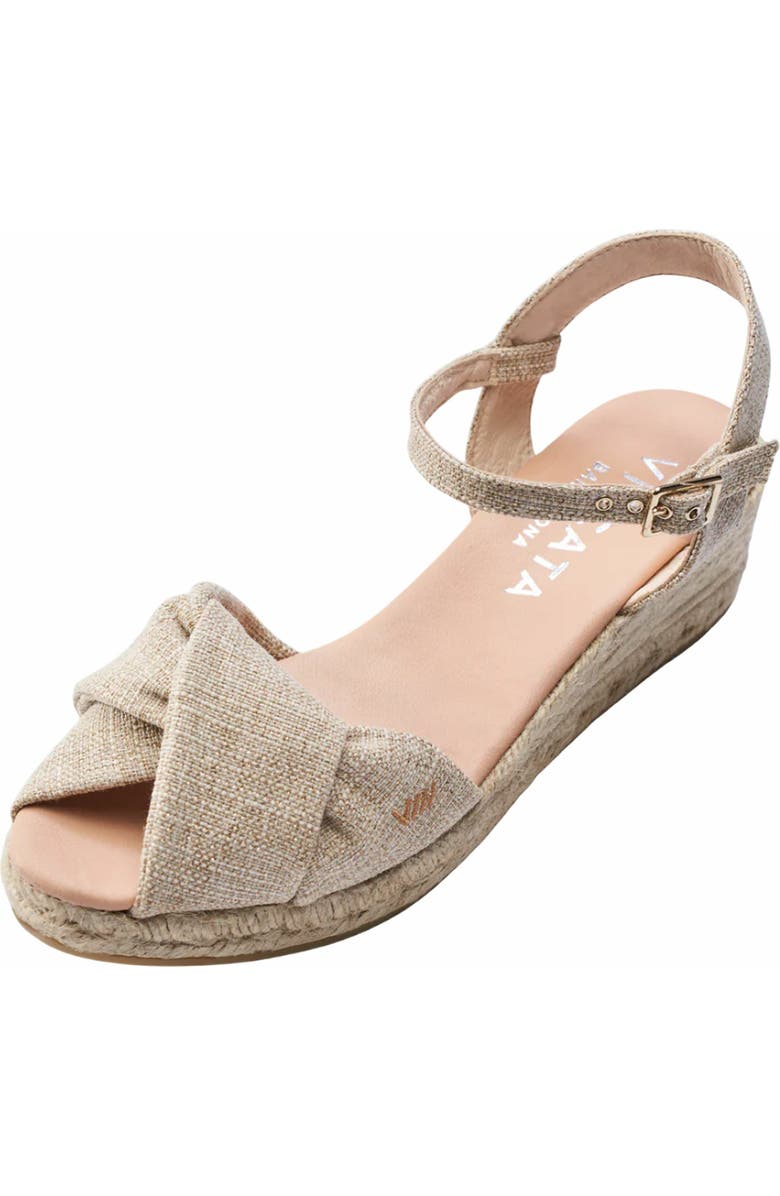 VISCATA Farella Canvas Espadrille Sandal Wedges, Alternate, color, Gold