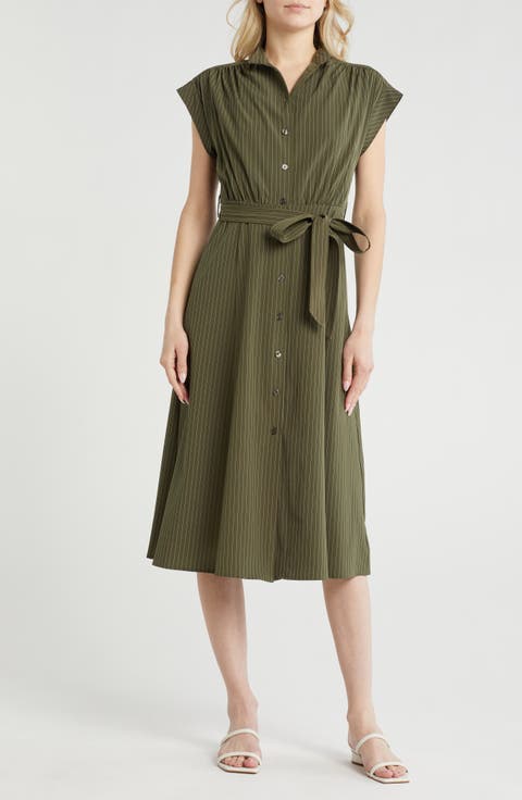 Comm Stripe Midi Shirtdress
