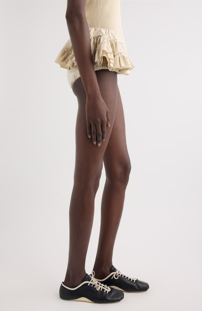 Dries Van Noten Stripe Ruffle Shorts, Alternate, color, Ecru