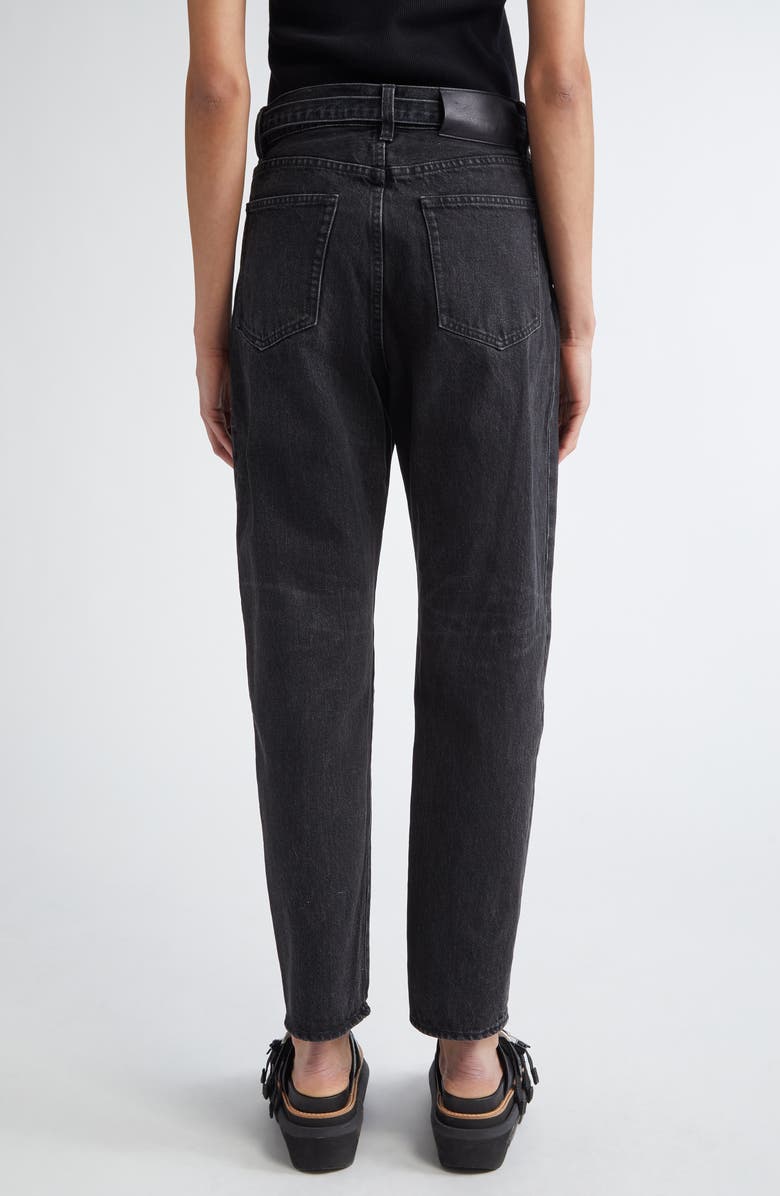 Sacai Belted Straight Leg Jeans, Alternate, color, Black