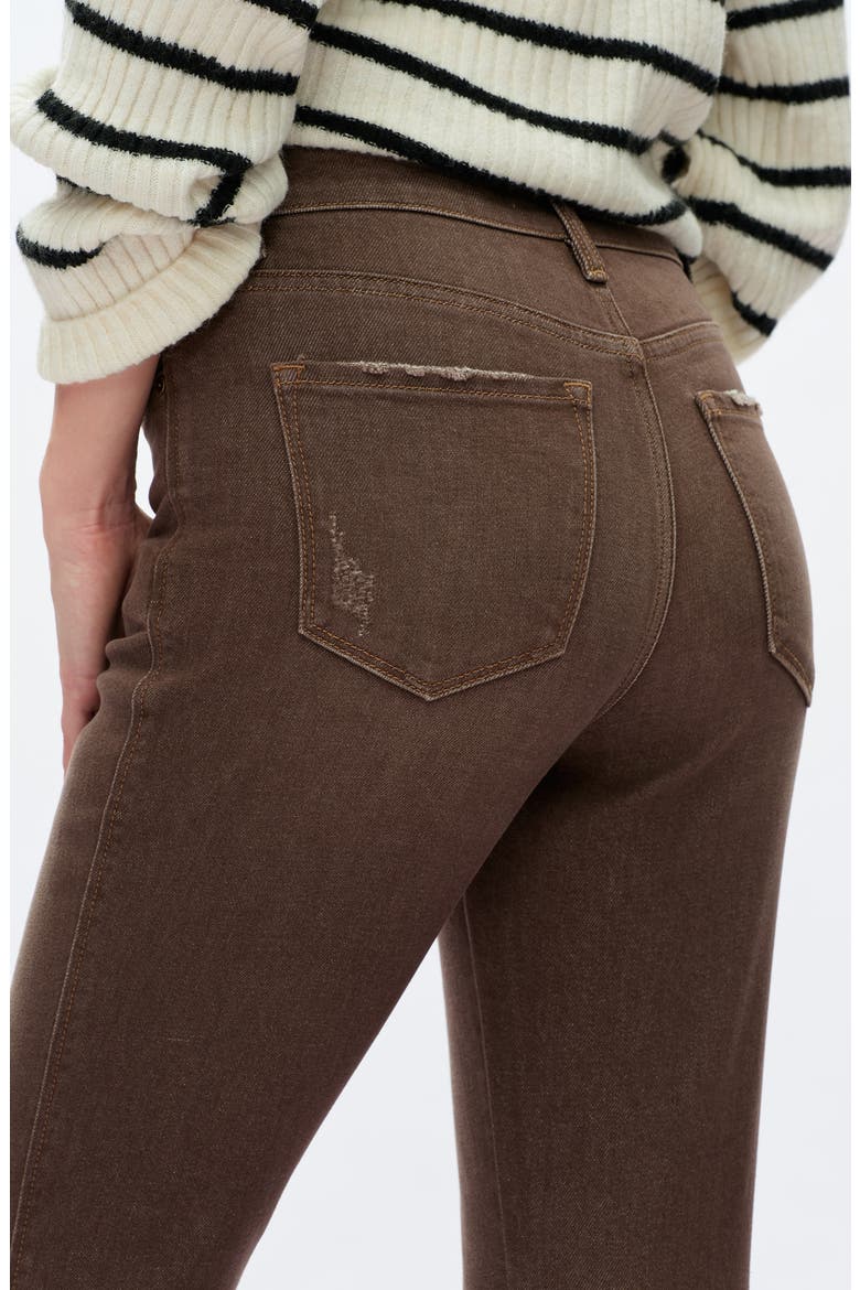 High Waist Flare Jeans, Alternate, color, DARK KHAKI