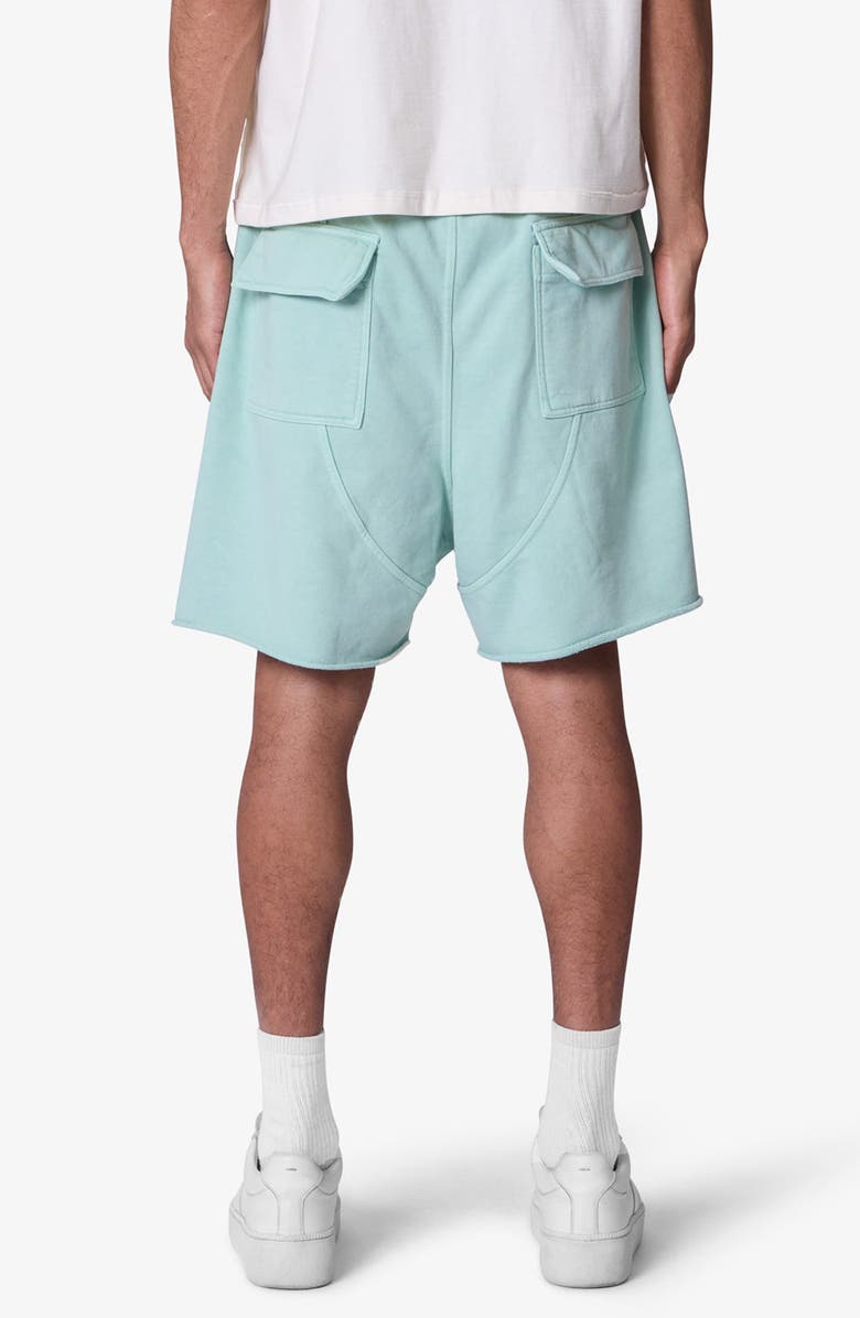 mnml Oversize Cotton Sweat Shorts, Alternate, color, Seafoam