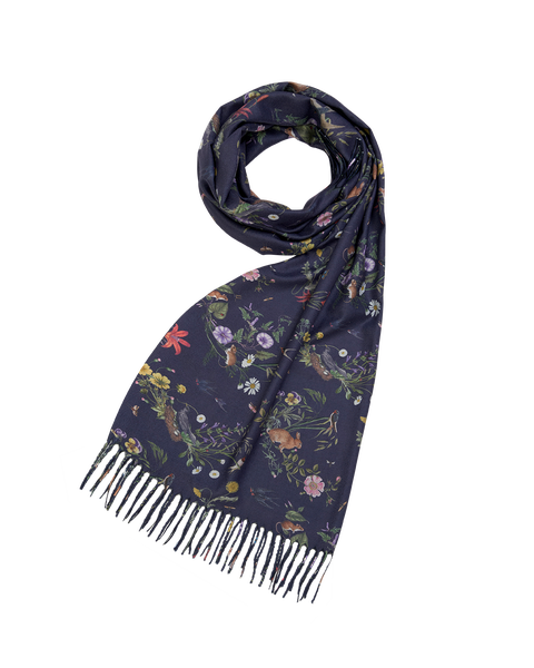 Running Bunny Toile Fringe Scarf