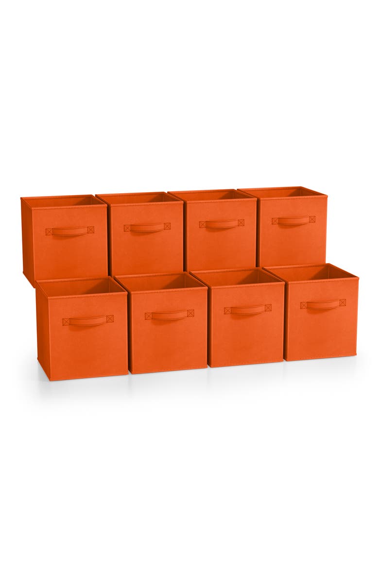 8-Pack Collapsible Storage Cubes, Main, color, ORANGE