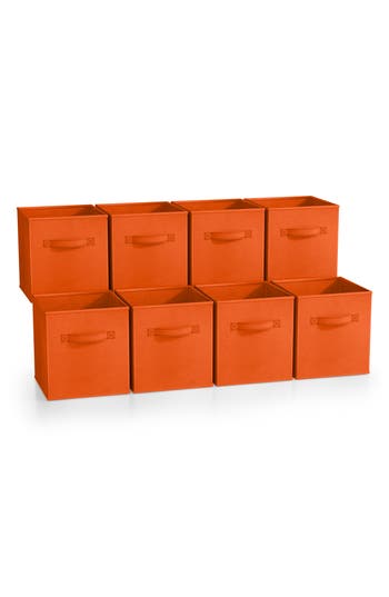 Sorbus 8-pack Collapsible Storage Cubes In Orange