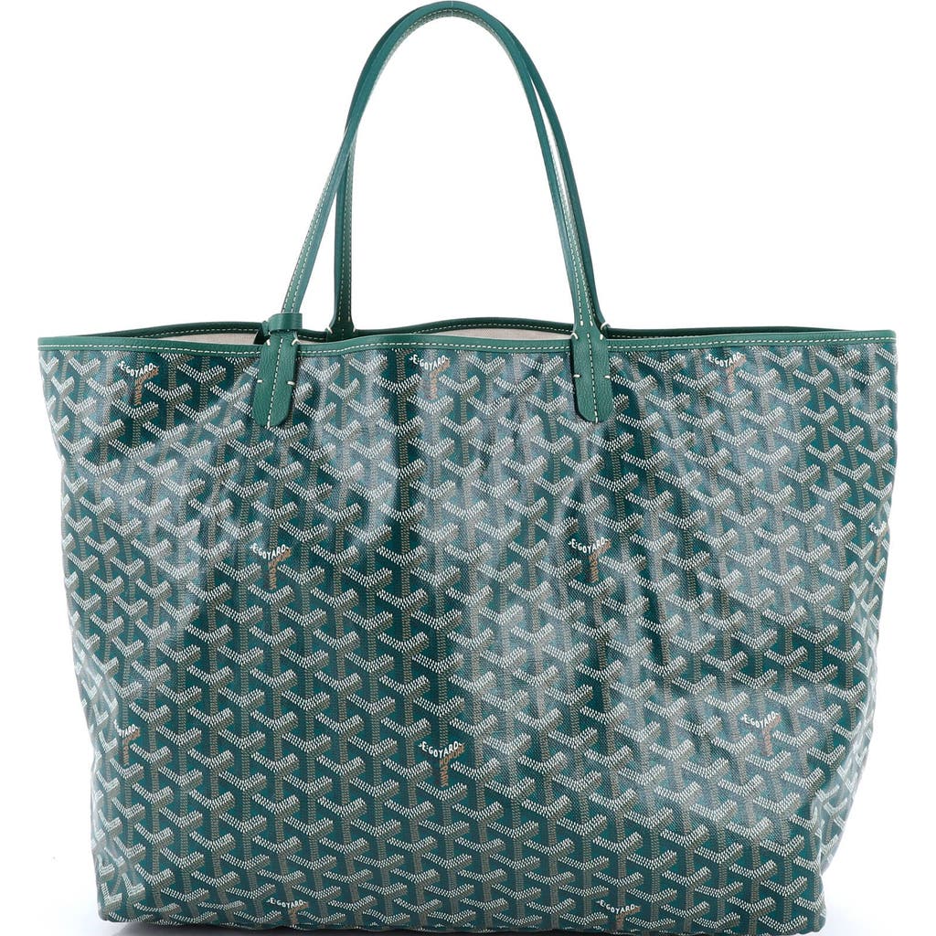 Pre-owned Goyard Goyard Saint Louis Tote Coated Canvas Gm In Green