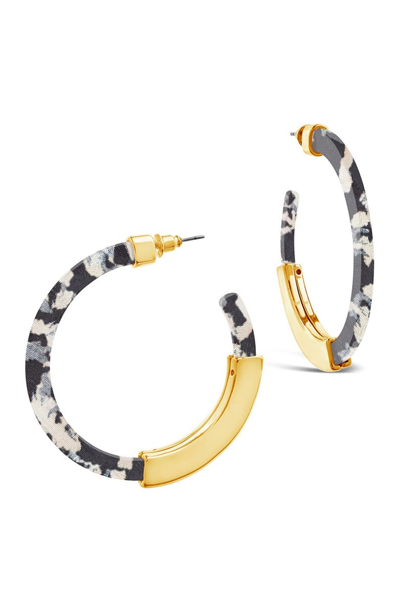 Sterling Forever 14K Yellow Gold Plated Bar Hoop Earrings, Alternate, color, 