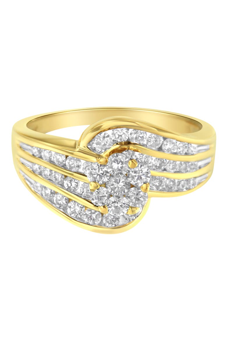 14K Yellow Gold 1 1/2 Cttw Diamond Cocktail Bypass Ring, Main, color, Yellow Gold