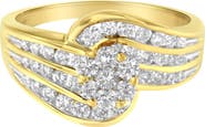 Haus of Brilliance 14K Yellow Gold 1 1/2 Cttw Diamond Cocktail Bypass Ring