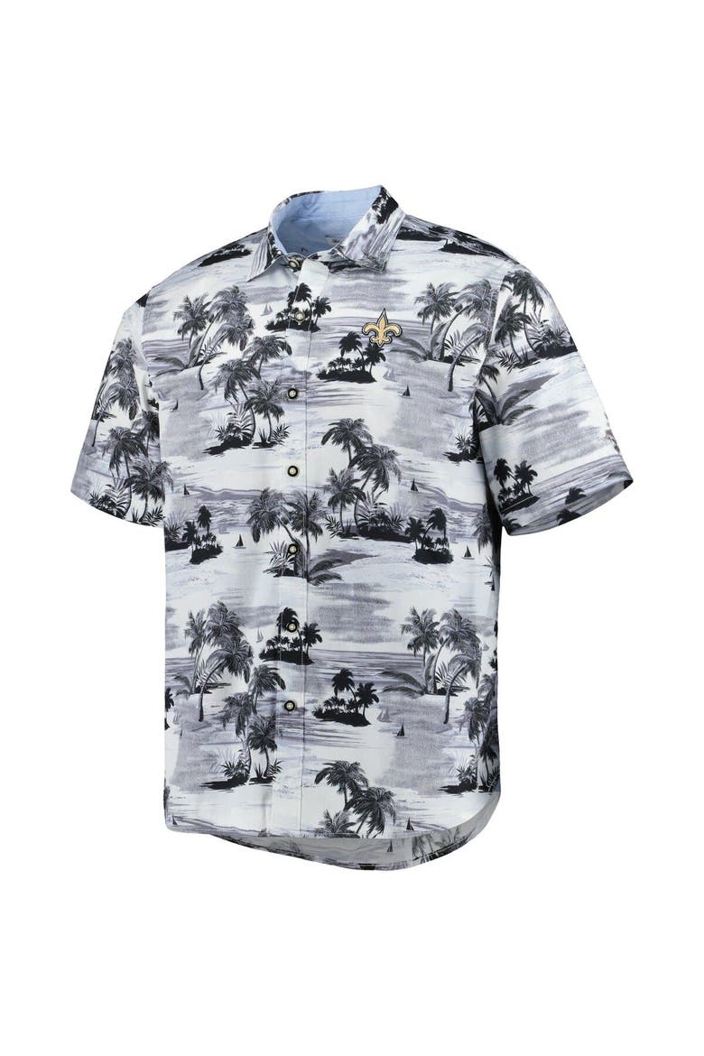 Men's Tommy Bahama Black New Orleans Saints Sport Tropical Horizons Button-Up Shirt, Alternate, color, Black