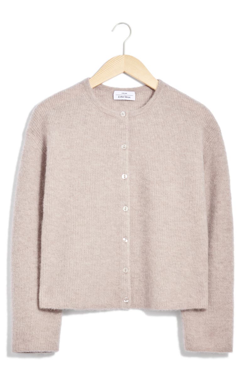 & Other Stories Alpaca & Wool Blend Cardigan, Alternate, color, Mole Dusty Light