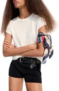 MANGO Short Sleeve Cotton Blend Sweater