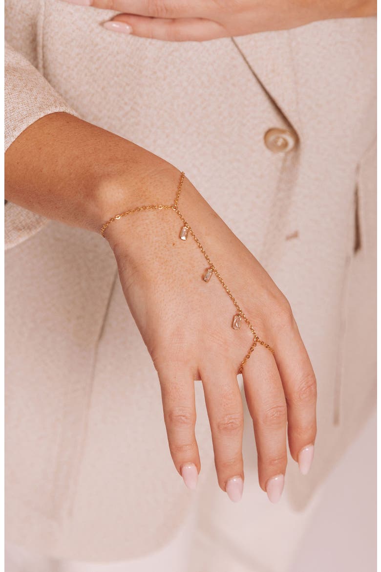 Cubic Zirconia Hand Chain, Alternate, color, GOLD