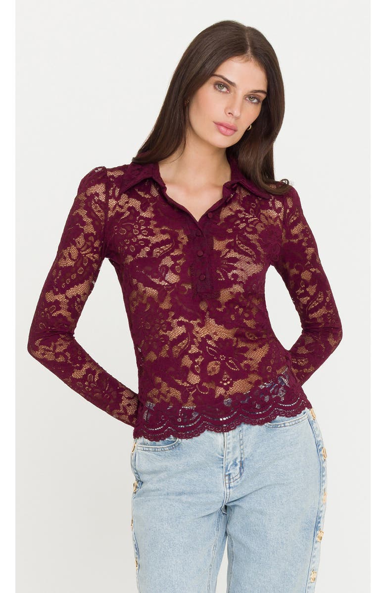 Generation Love Dominique Lace Top, Alternate, color, Dark Red