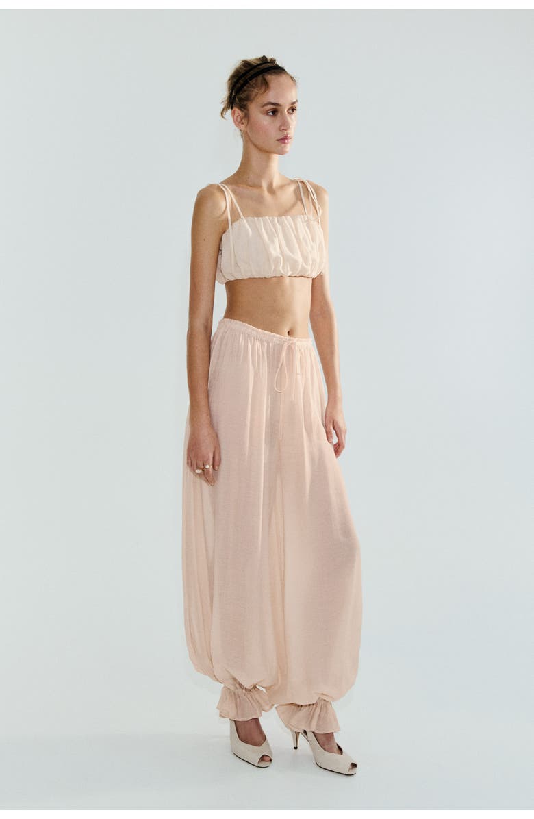H&M Balloon Drawstring Trousers, Alternate, color, Light Beige
