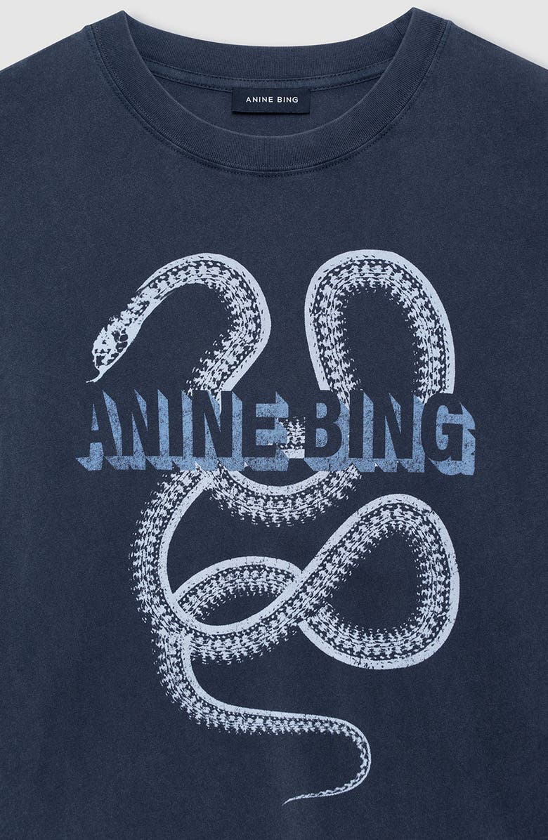 ANINE BING Lili Snake Tee T-Shirt, Alternate, color, Washed Black