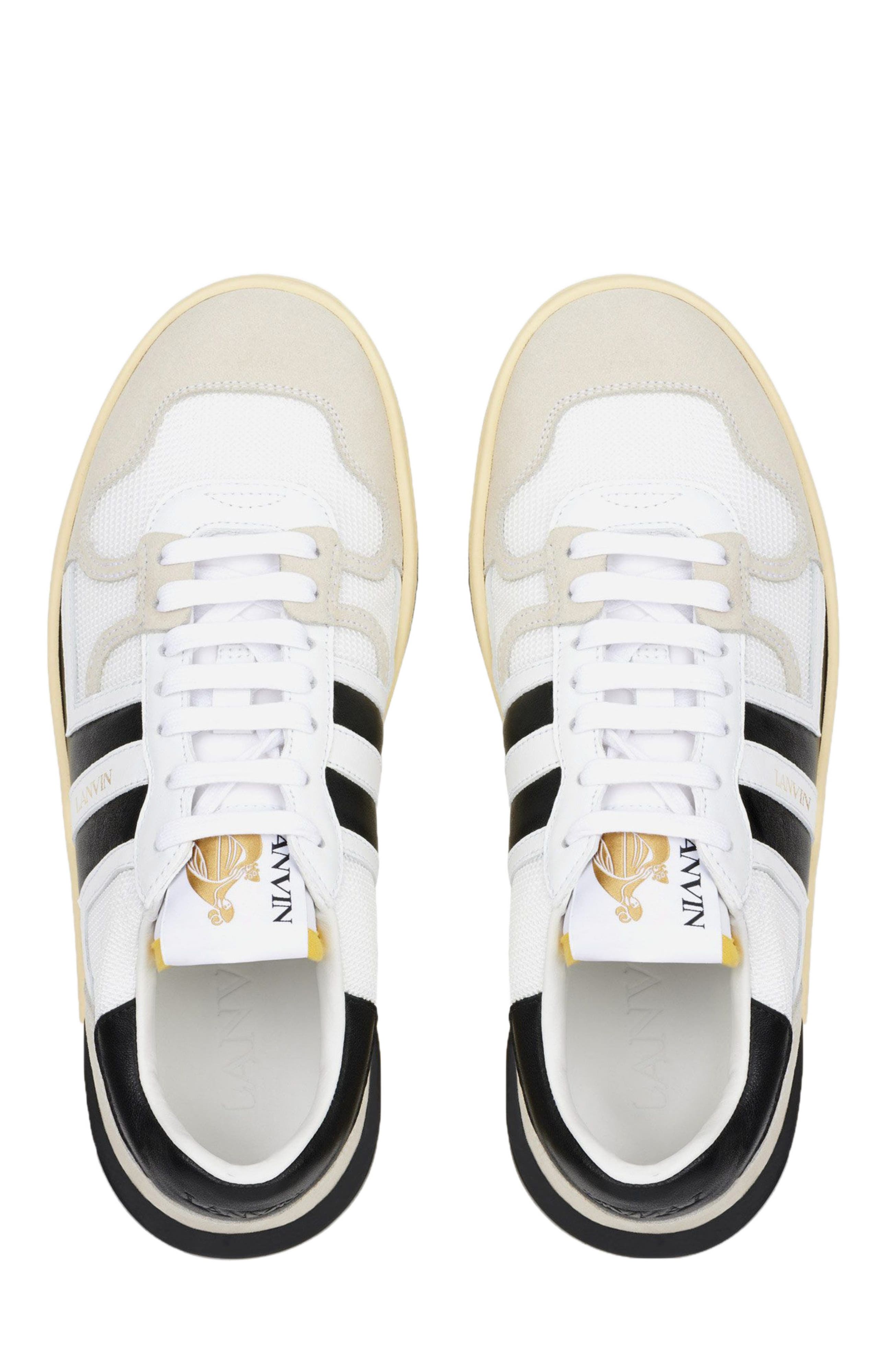 Lanvin CLAY MESH SNEAKERS, Alternate, color, White/Black