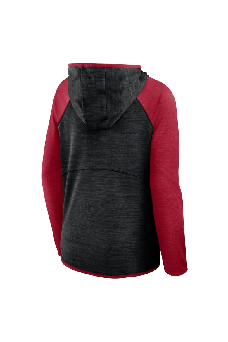 Women's Fanatics Black/Red Atlanta Falcons Redzone End Around Pass Raglan Full-Zip Hoodie, Alternate, color, Black