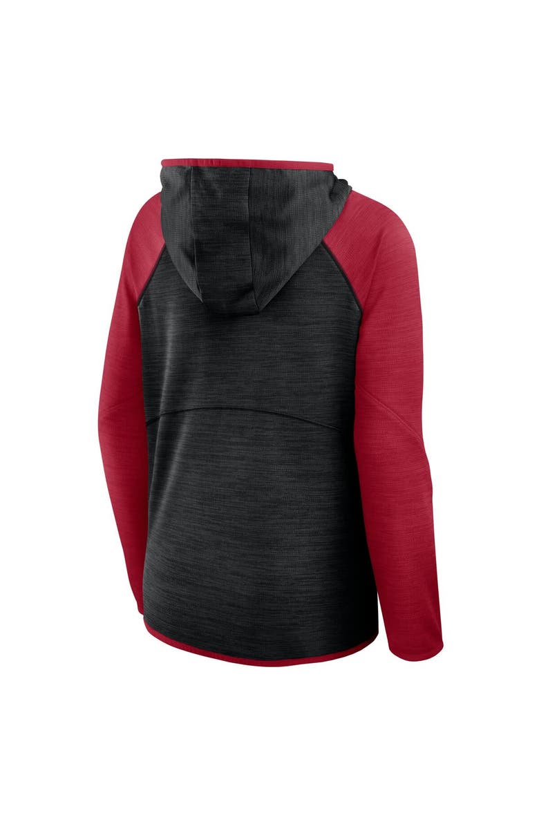 FANATICS Women's Fanatics Black/Red Atlanta Falcons Redzone End Around Pass Raglan Full-Zip Hoodie, Alternate, color, Black