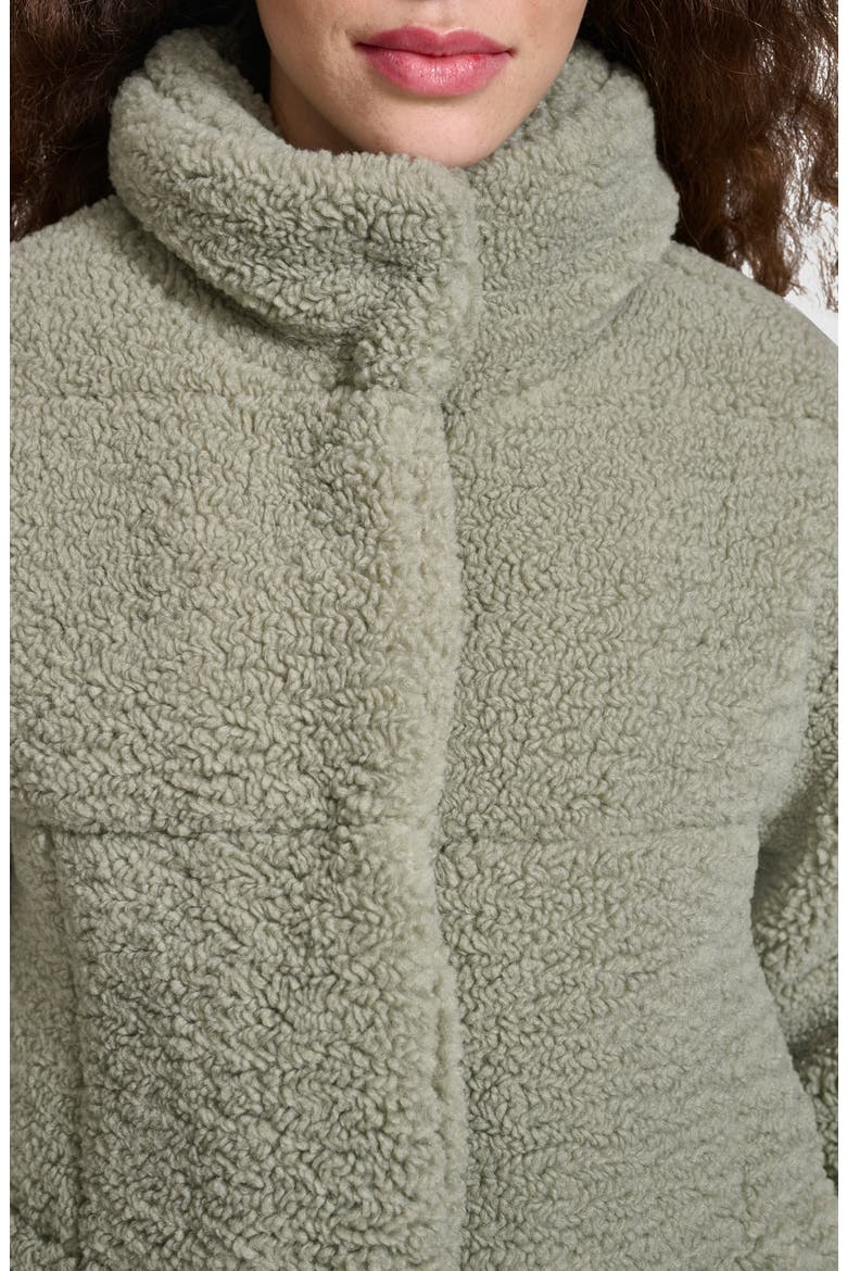 Quilted Faux Fur Short Teddy Jacket, Alternate, color, SEAFOAM