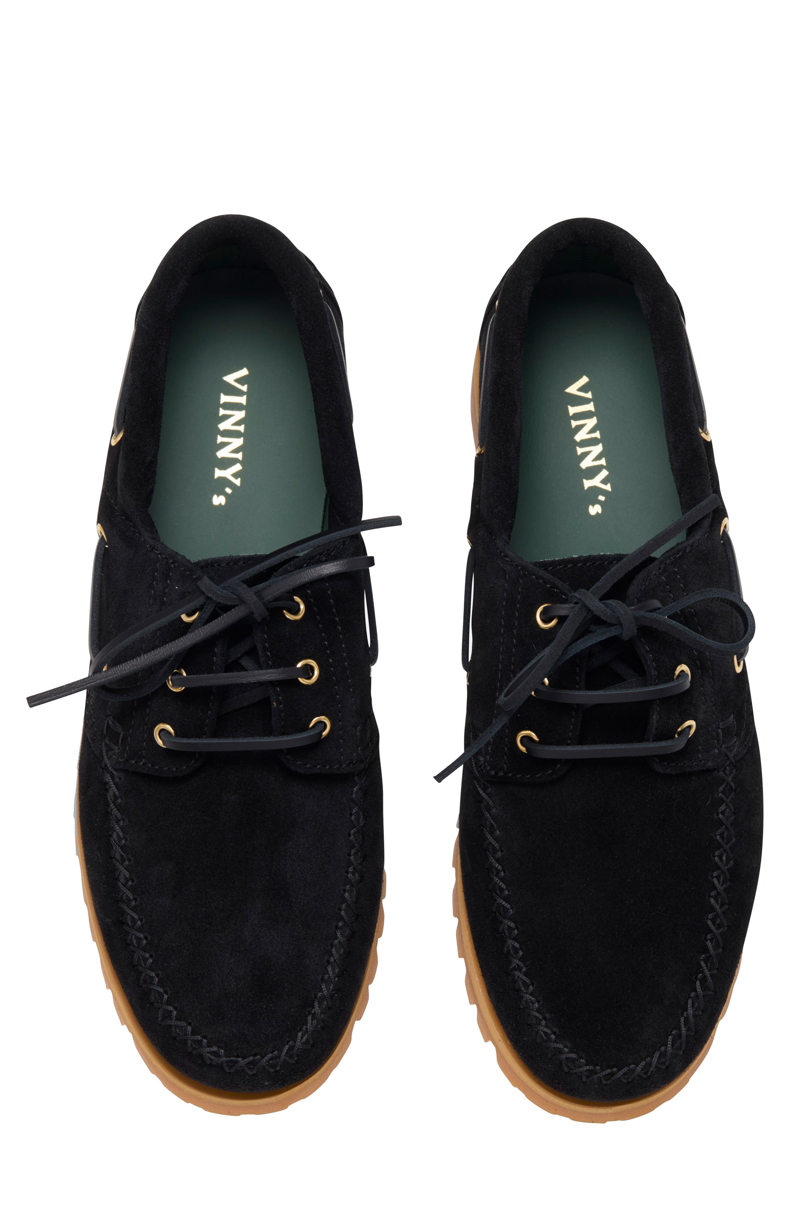 VINNY'S Suede Boat Shoe, Alternate, color, Black Suede