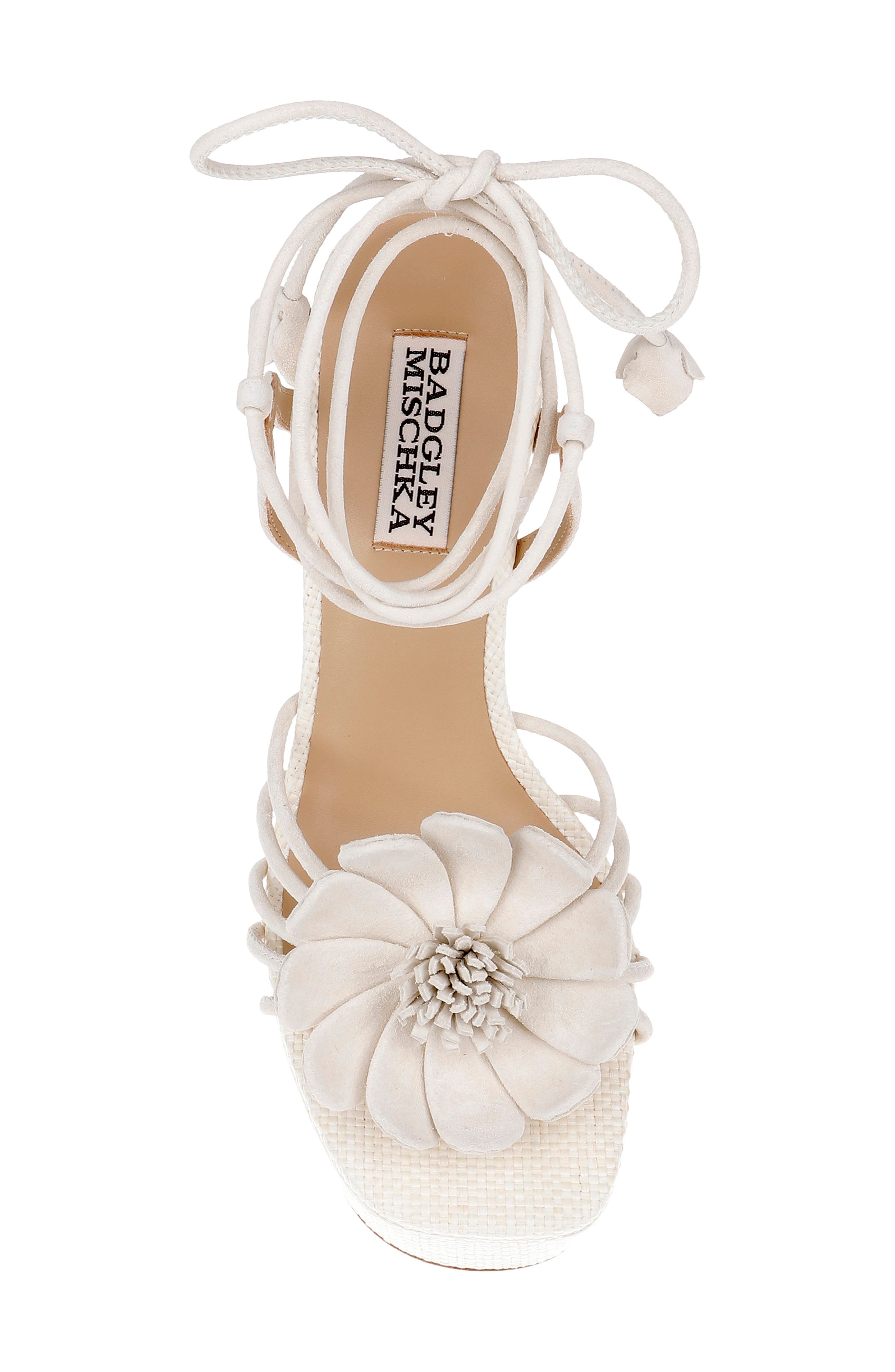 Wanette Ankle Wrap Platform Sandal, Alternate, color, CREAM SUEDE