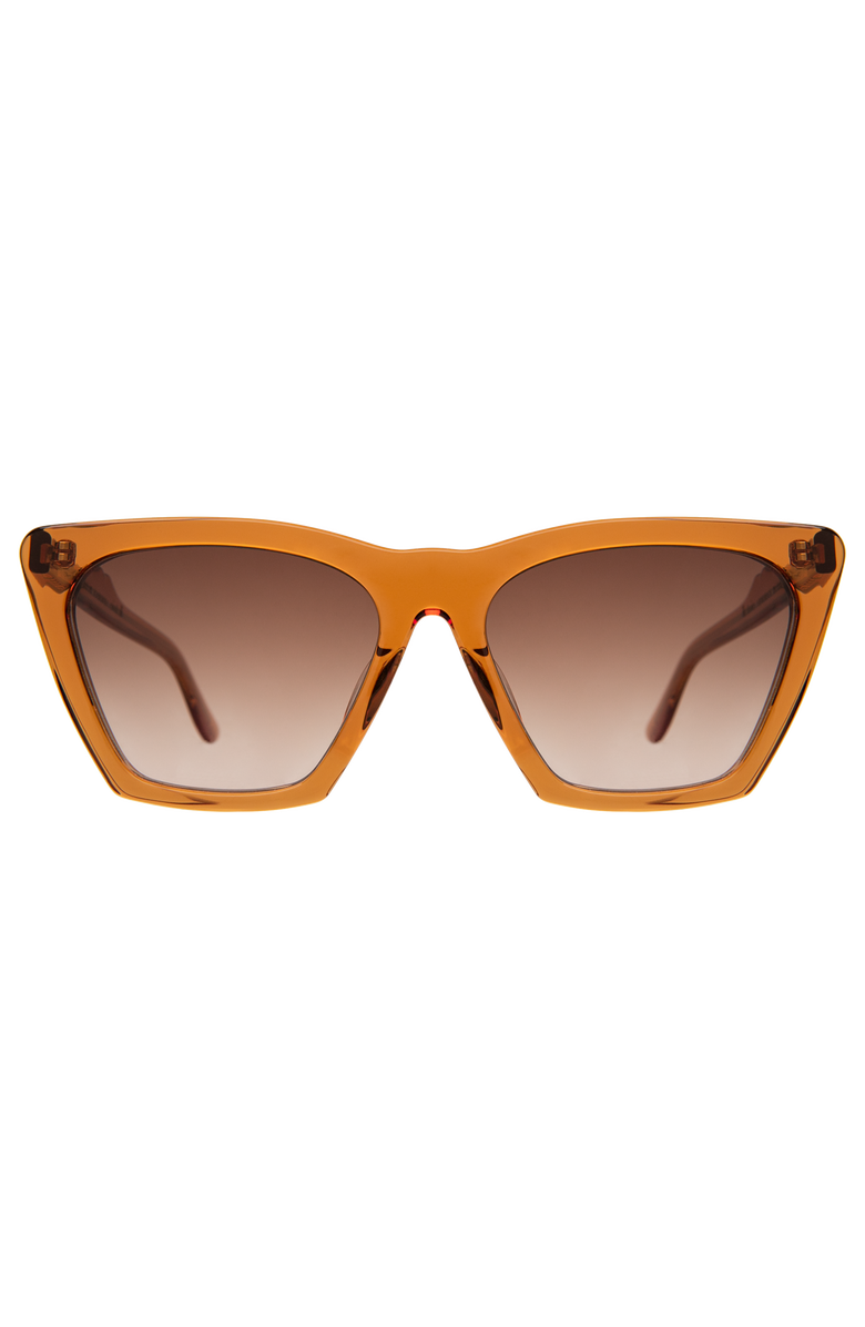 Illesteva Lisbon 57 Sunglasses, Main, color, Cider / Brown